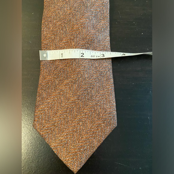 Ermenegildo Zegna Mens Rust Brown Silk Neck Tie - Picture 2 of 8